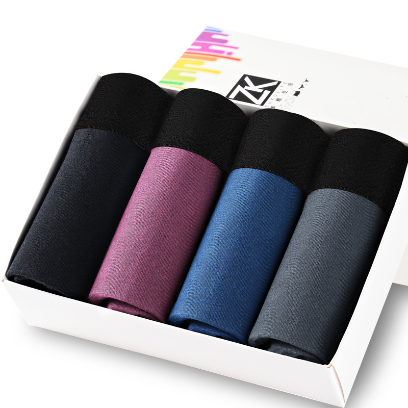 男士內褲莫代爾ZK蕉凸內褲工廠批發大碼內褲四條裝平角純綿男內褲