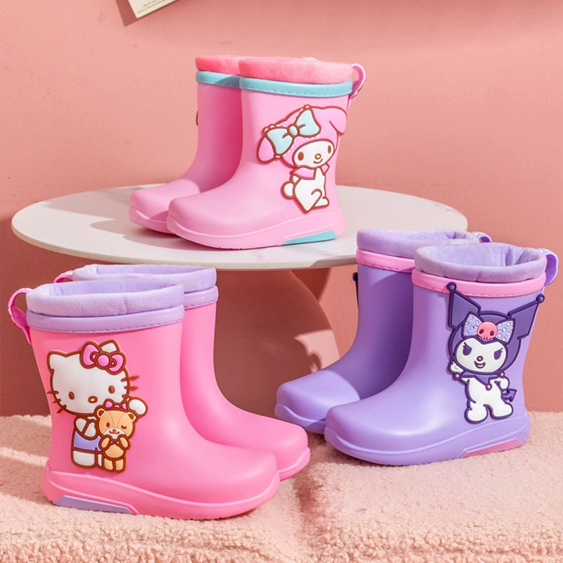 Си Ли Аи Hello Kitty, детский дождевик, мультяшные ботинки, нескользящие туристические сапоги для раннего возраста PVC, оптовая торговля