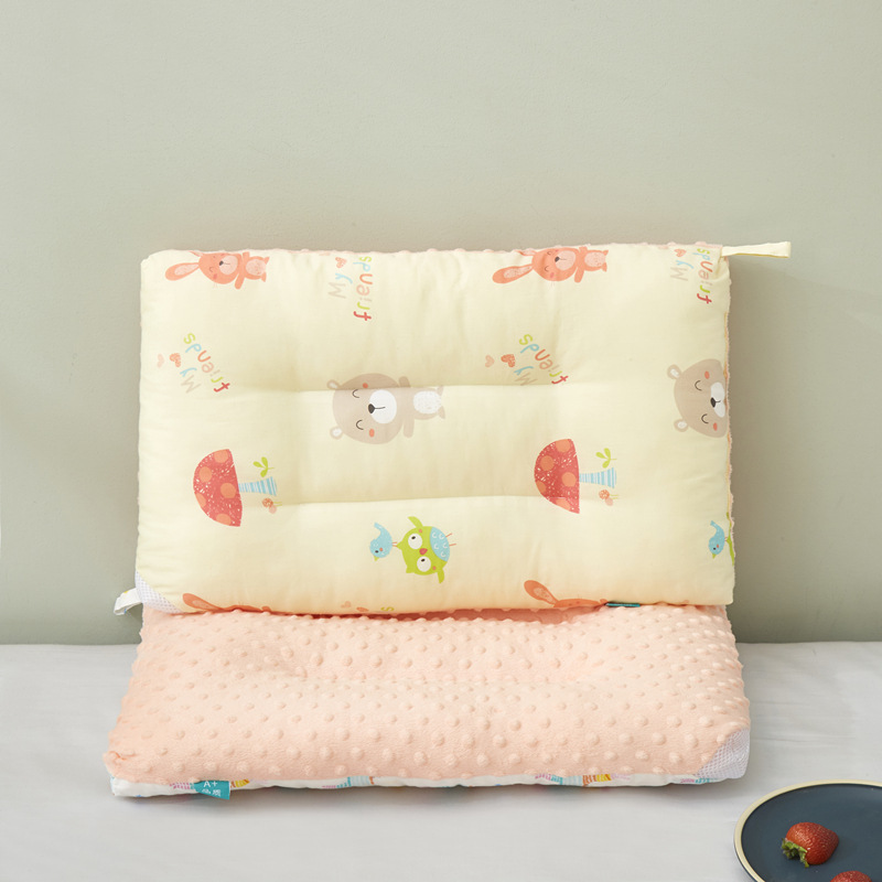 Algodón Beanie almohada de terciopelo núcleo verano kindergarten siesta almohada niños calmante Beanie almohada bebé almohada cuello almohada