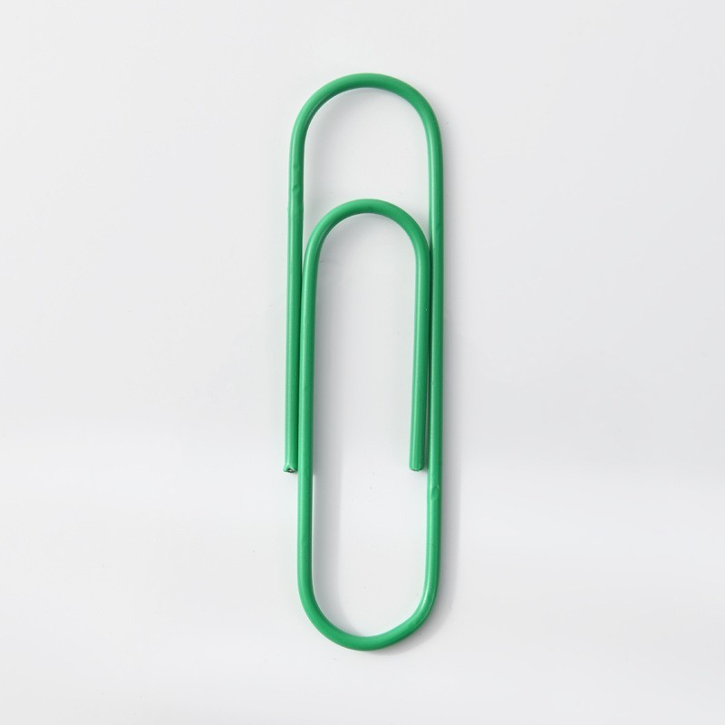Venta de fábrica de clips de papel recubierta de color, clips de encuadernación de libros grandes, clips de papel plateado, material de oficina, clips de libros
