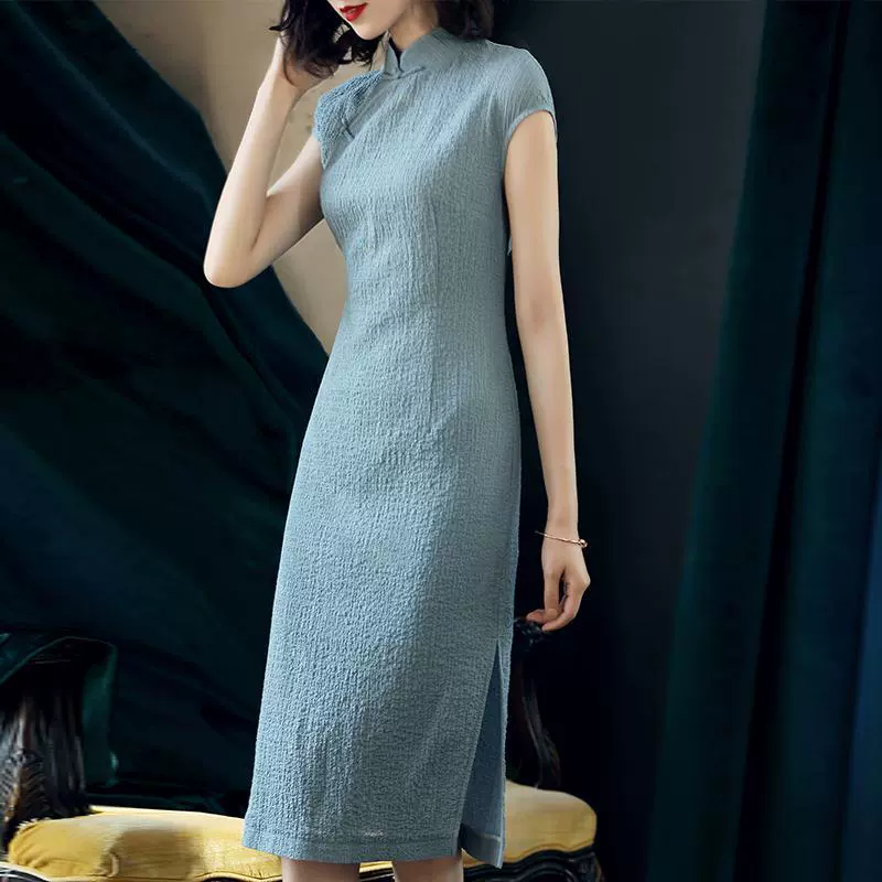 Китайский стиль cheongsam cos длинное платье улучшенная версия cheongsam женская новая модная юбка женская летняя талия тонкая