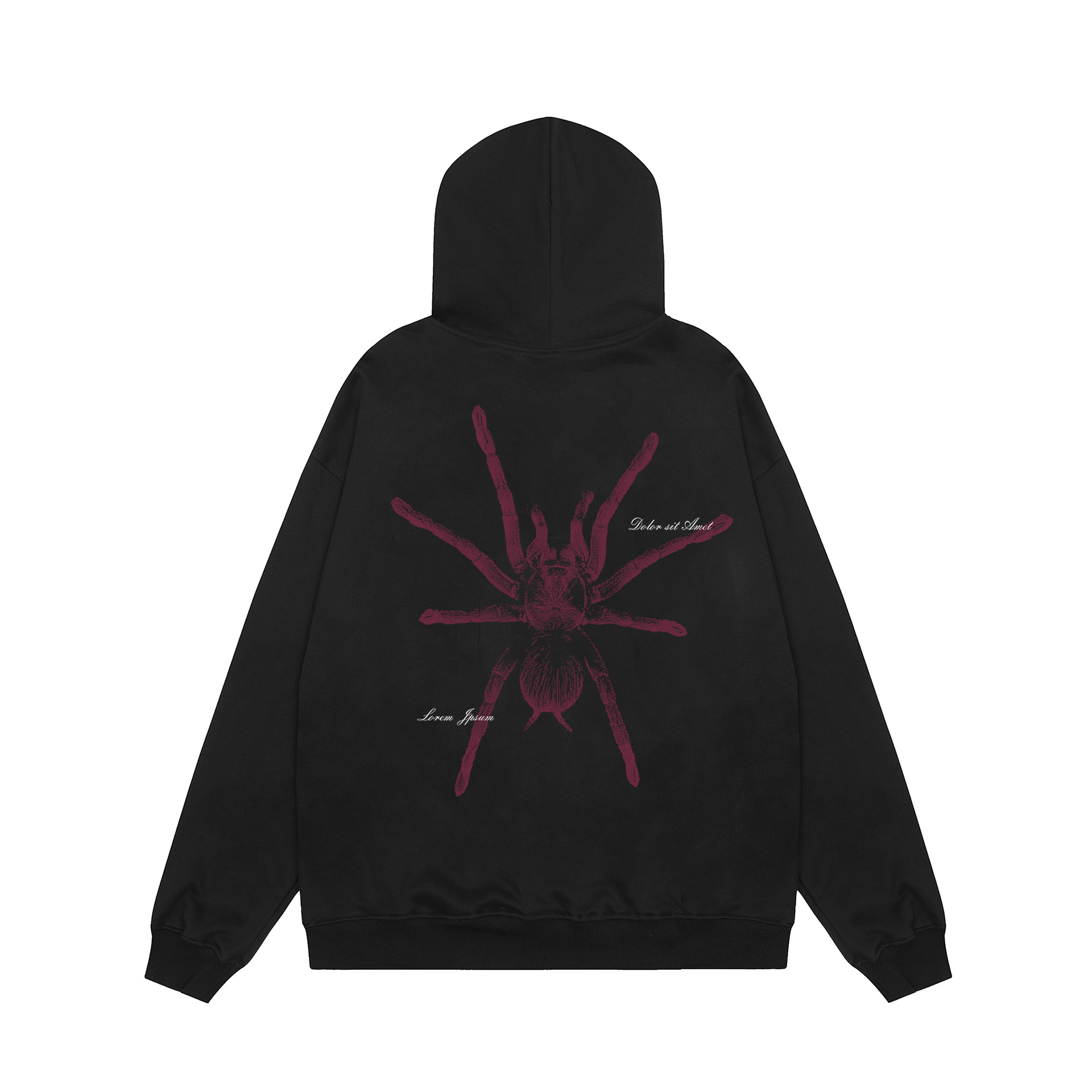 American retro calle araña impreso HOODIE hombres ins marca de moda hip hop suelta BF pesado con capucha top