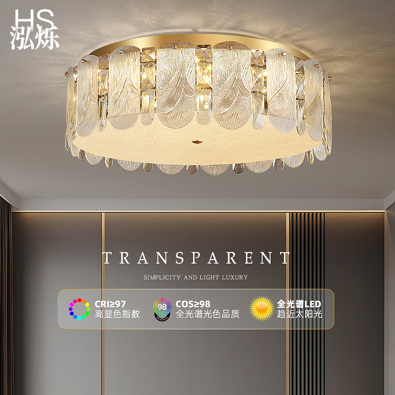 Light Luxury and Atmospheric Bedroom Ceiling Lamp French Creative Crystal Study Lamp Atmosphere Master Bedroom Lamp Room Dining Room Lamps