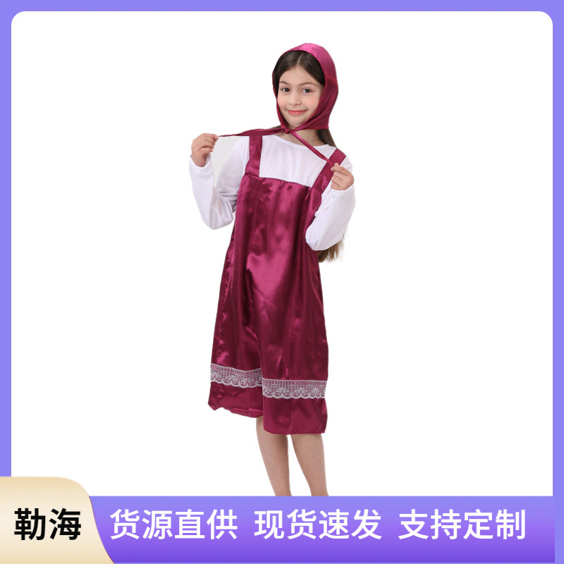 卡通动漫人物玛莎masa跨境万圣节小红帽舞会狂欢服装表演服