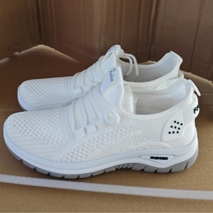 Men's and Women's Shoes Spring 2025 New Foreign Trade Cross-Border Shoes One-Piece Drop Shipping Lace-Up Running Shoes Middle-Aged and Elderly Sports Shoes