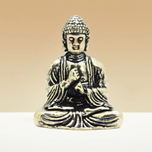 黄铜释迦牟尼佛摆件迷你纯黄铜如来桌面装饰铜像地摊货源现货