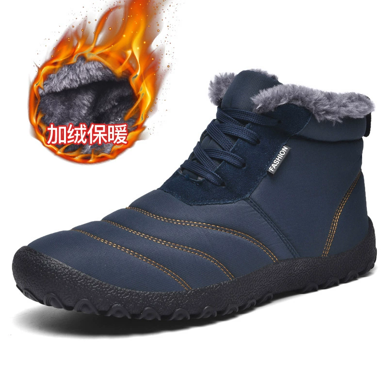 Трансграничные снежные сапоги больших размеров Amazon, зимние мужские ленивые альпинистские ботинки на северо-востоке, Теплая мужская обувь с высоким берцем и флисовой подкладкой