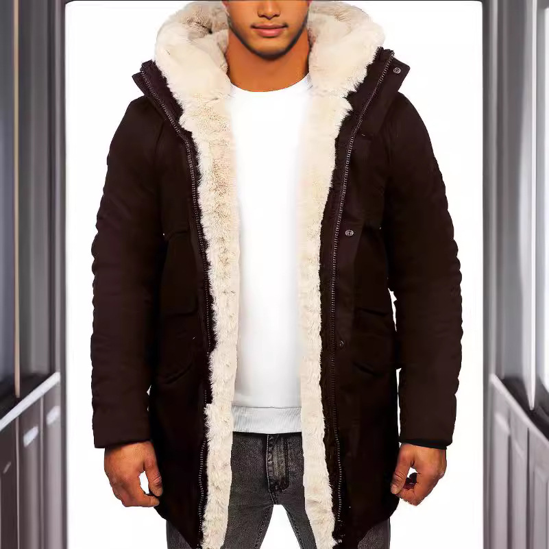 Soporte Independiente Popular sola piel integrada Amazon chaqueta con capucha engrosada abrigo cálido deseo piel sintética abrigo de algodón