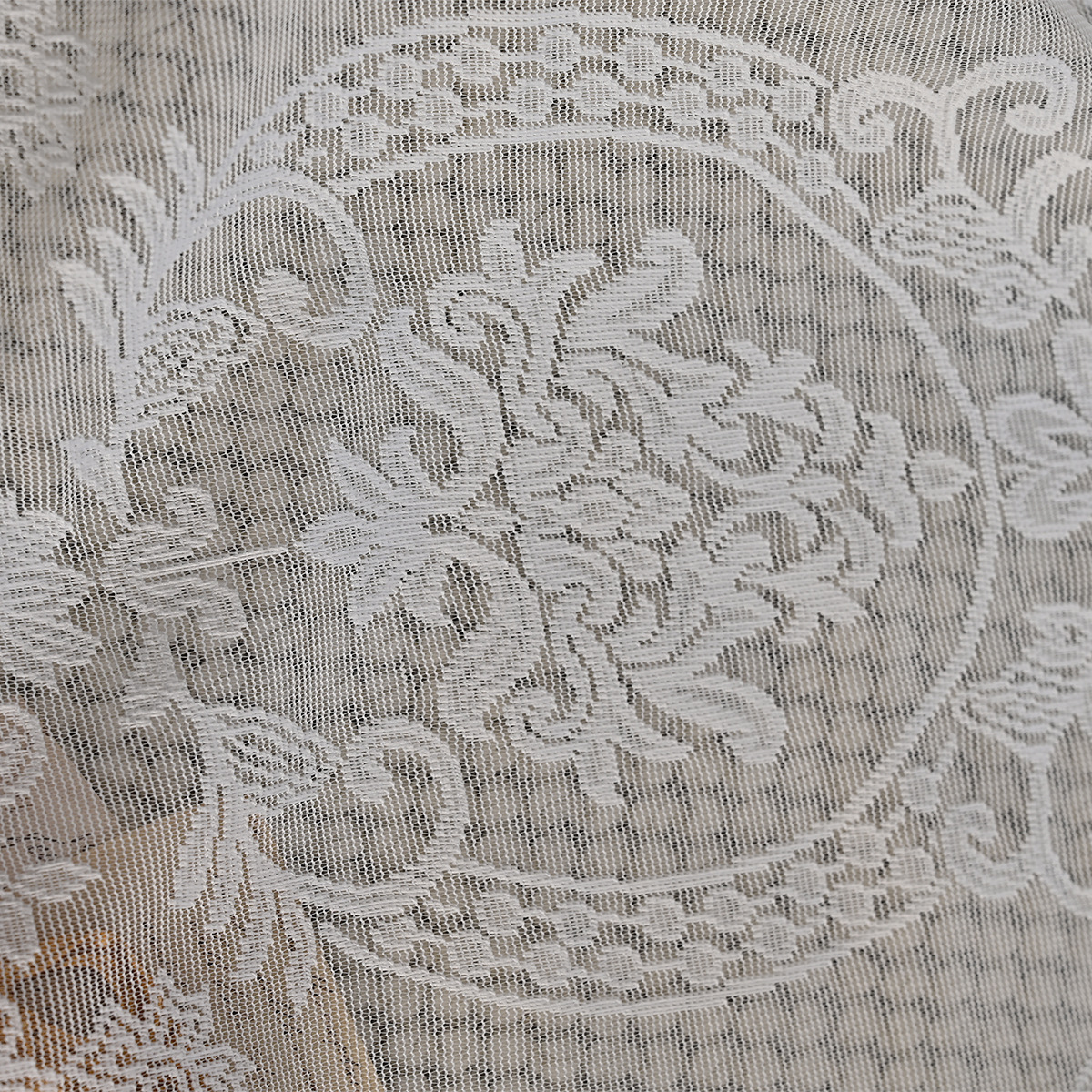 Nuevas cortinas de encaje arqueadas transfronterizas, cortinas para ventanas, salas de estar, salas de estudio, cortinas semiopacas de encaje tejido por urdimbre, cortinas al por mayor