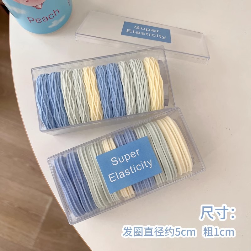 Azul marino ~ glutinoso suave no daña cabello cuerda de cabello alta elástica y duradera sin costura atada alta cola de cabello atar banda de goma de cabello