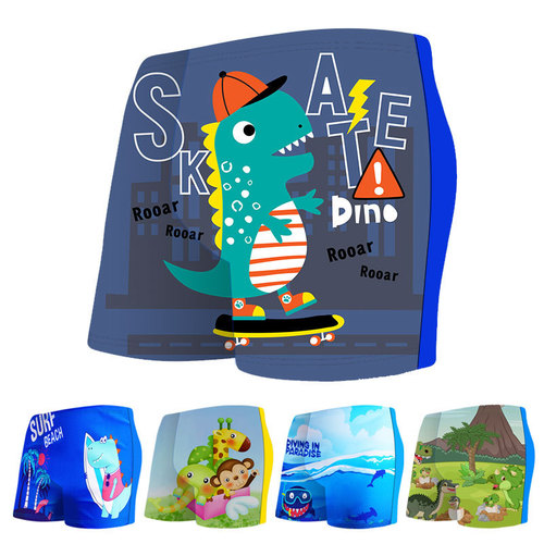  New Children's Baby Baby Swimming Pants Boys' Boxer Hot Spring Swimsuits Swimsuits Cute Cartoon Swimsuits
