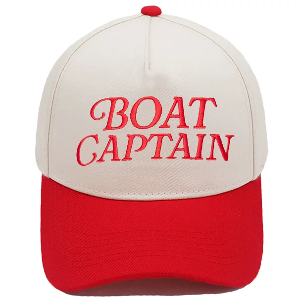 Amazon Boat Captain Embroidered Trucker Hat Color-Blocked Retro Baseball Cap Men's and Women's Casual Sun Hat