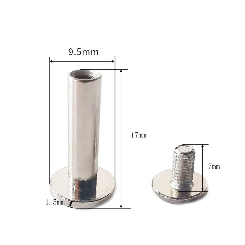 Silver 9.5x17mm copper ledger nails + 7mm long flat iron screws