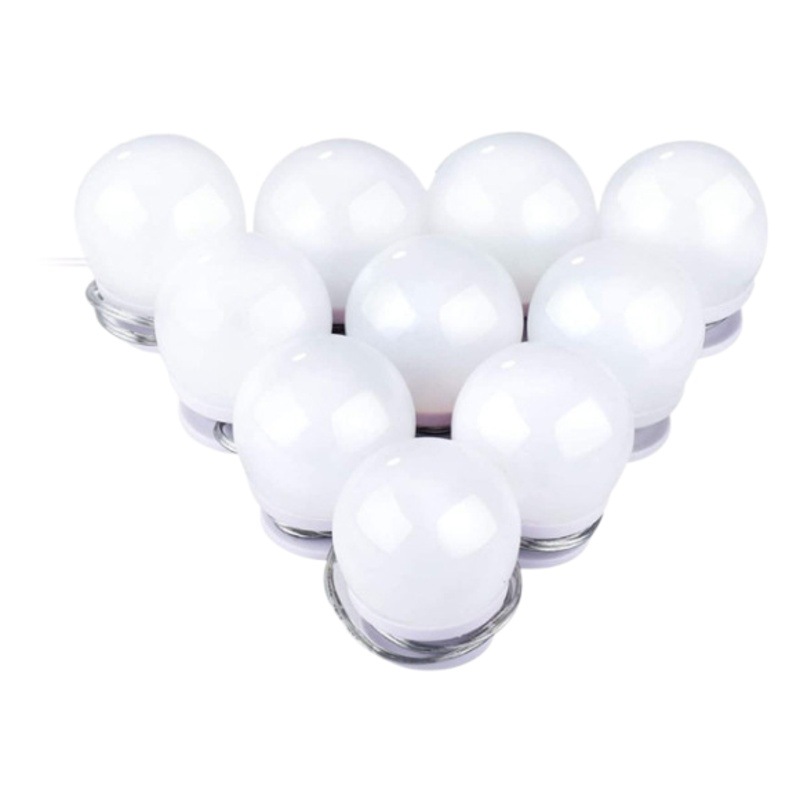 Espejo transfronterizo faro LED maquillaje luz giratoria bobinado atenuación color mezcla maquillaje espejo relleno luz aparador 10 bombillas