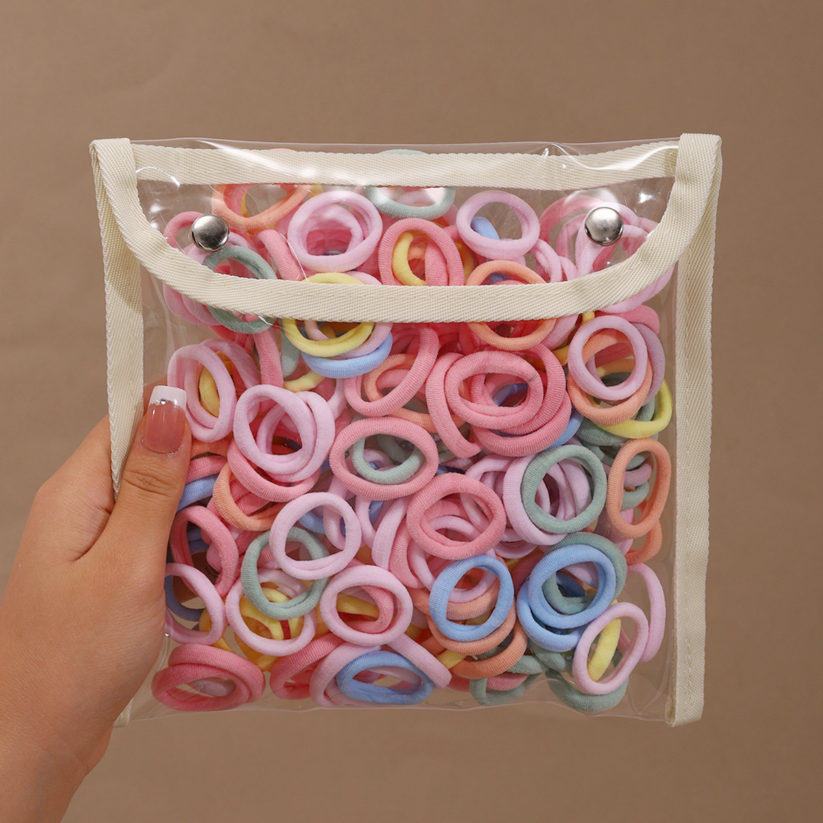 Cuerdas de cabeza para niños niñas cuerdas de cabello de alta elasticidad correa de goma duradera para bebés sin marcas anillo de cabello no daña el cabello cubierta de cuero de color