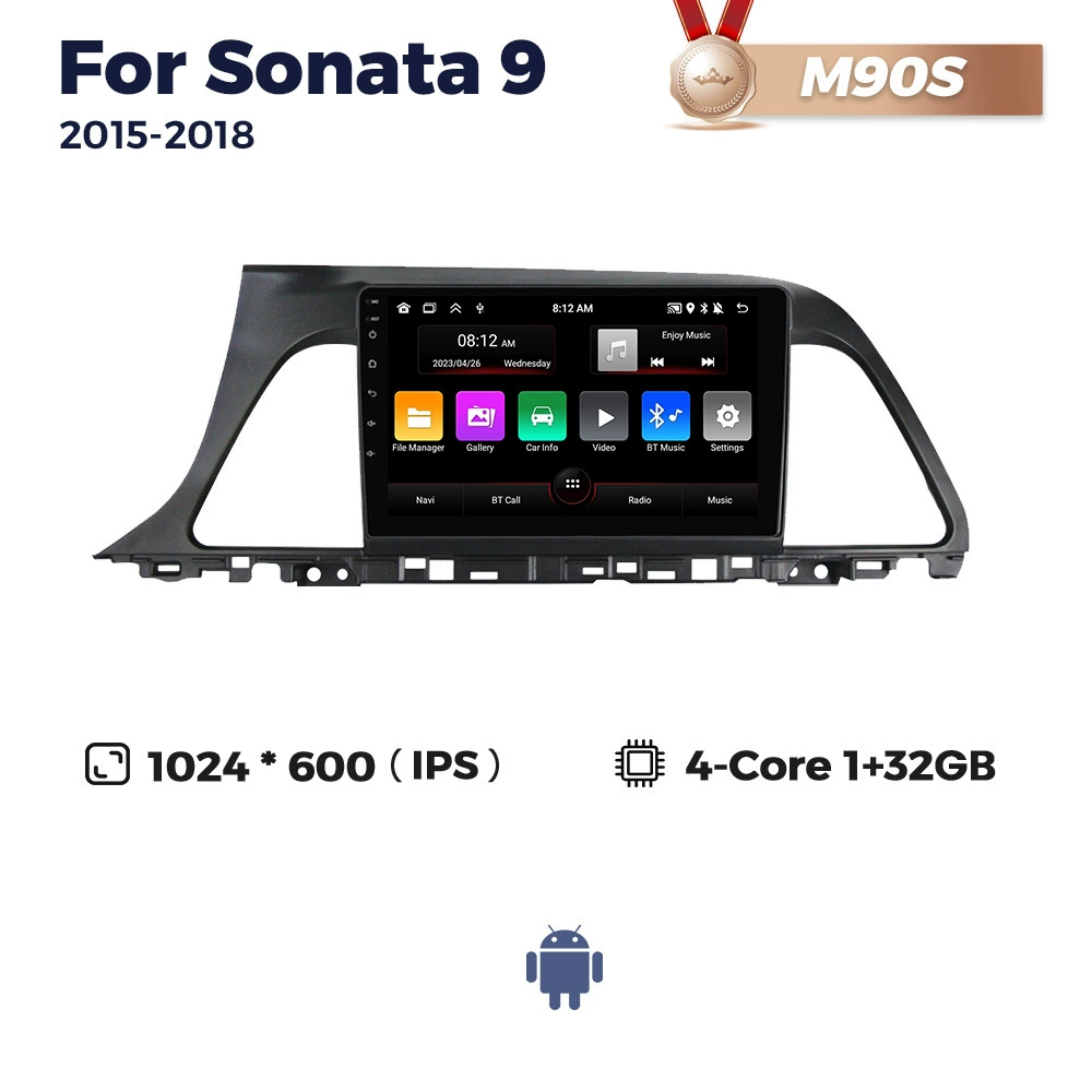 Подходит для Hyundai Sonata 9 15-18 навигация на Android с большим экраном, центральная панель 256Г