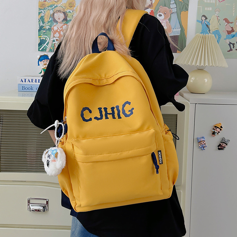 新しいスタイルのレタートレンディでクールな学生スクールバッグ、軽量で大容量、中学生と高校生向けのシンプルで見栄えの良いバックパック卸売|undefined