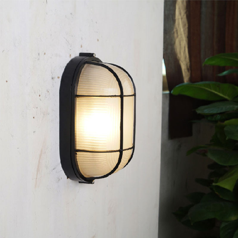 Oval all aluminum led waterproof moisture-proof explosion-proof lamp three-proof bathroom kitchen door outdoor insect-proof wall lamp