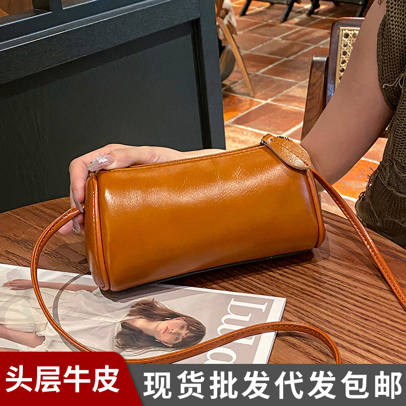 2025 New Fashion Exquisite Top Grain Cowhide Small Crossbody Bag For Women Genuine Leather Trendy Shoulder Bag