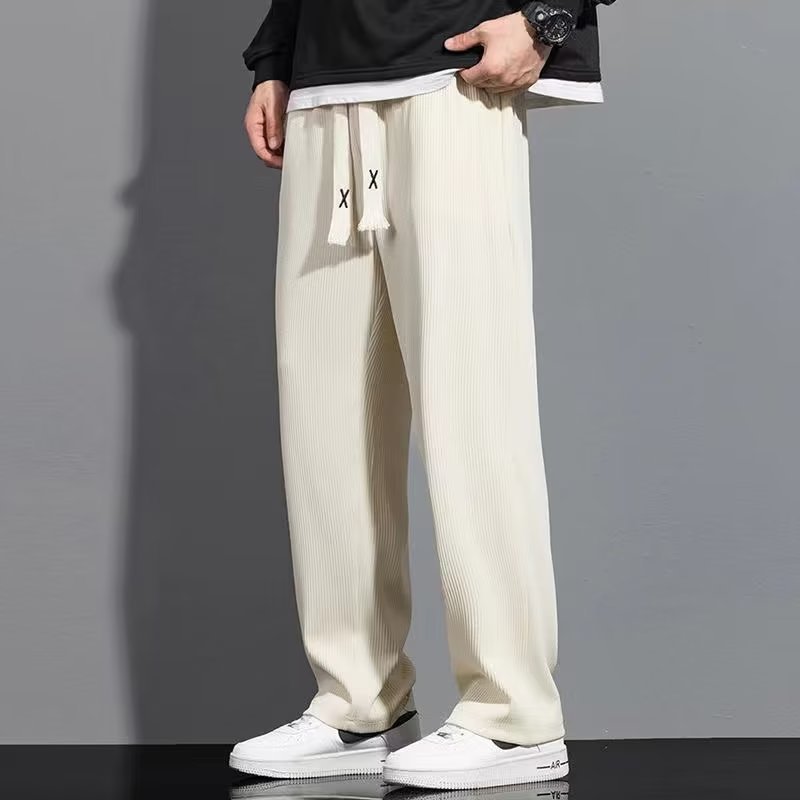 Pantalones para hombres, pantalones de diseño, pantalones de callejera sueltos, pantalones casuales de piernas anchas, tendencia