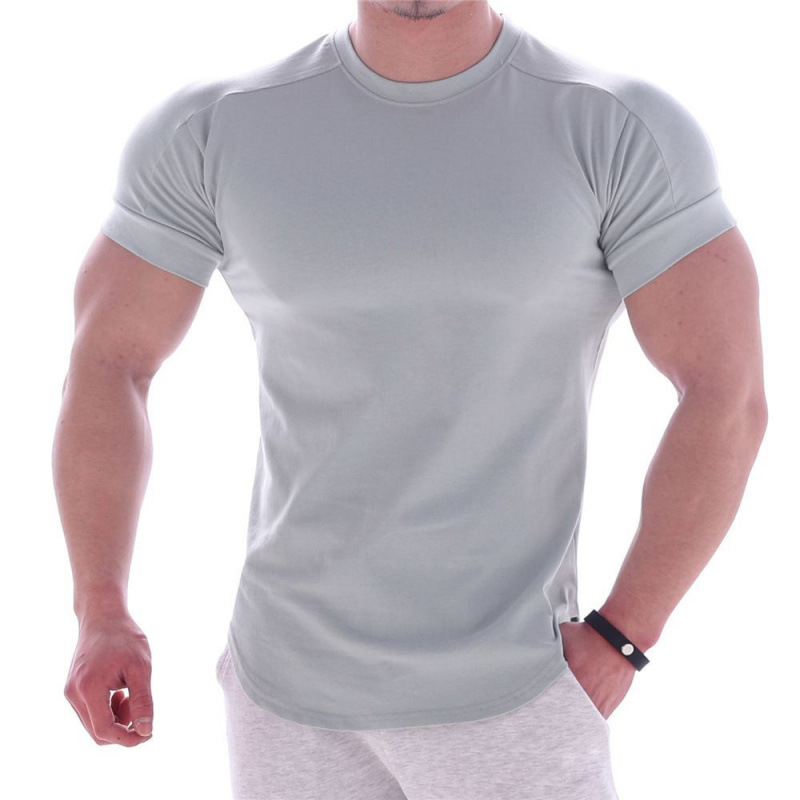 Muscular ropa de hombre camisetas deportivas nuevas camisetas de entrenamiento de alta velocidad entrenamiento de ropa de secado rápido ocio de manga corta fábrica comercio mayorista
