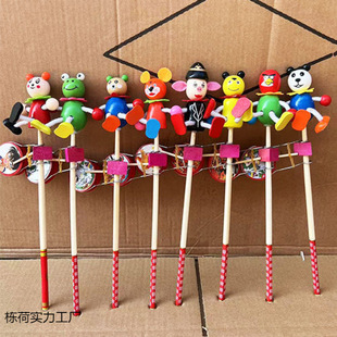 Hand Rocker Drum New Arrival Hand Rocker Wooden Drum Stall Puppet Hand Toy Cartoon Drum