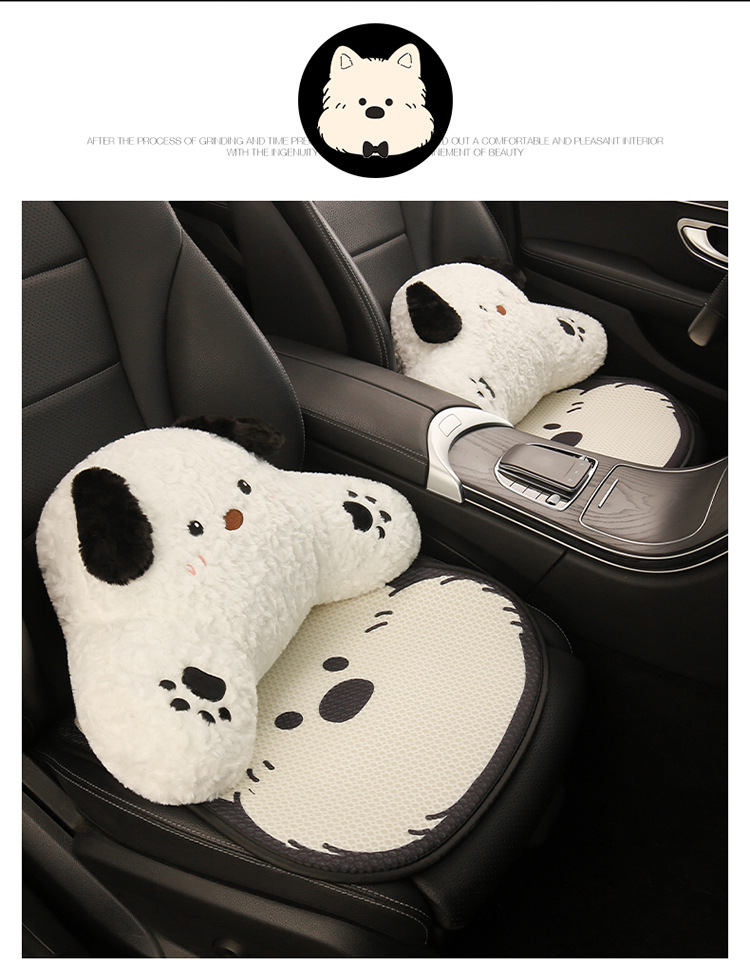 Car Seat Cushion, Breathable for Summer, Suitable for All Seasons, Black and White West Highland Women's Seat Cushion, Cute Seat Cover with a High-End Feel
