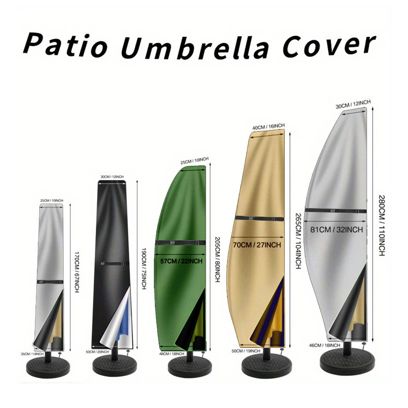 Cross-Border New Webbing Banana Umbrella Sun Protection Dust Cover 210D Silver-Coated Oxford Cloth Outdoor Parasol in Various Colors