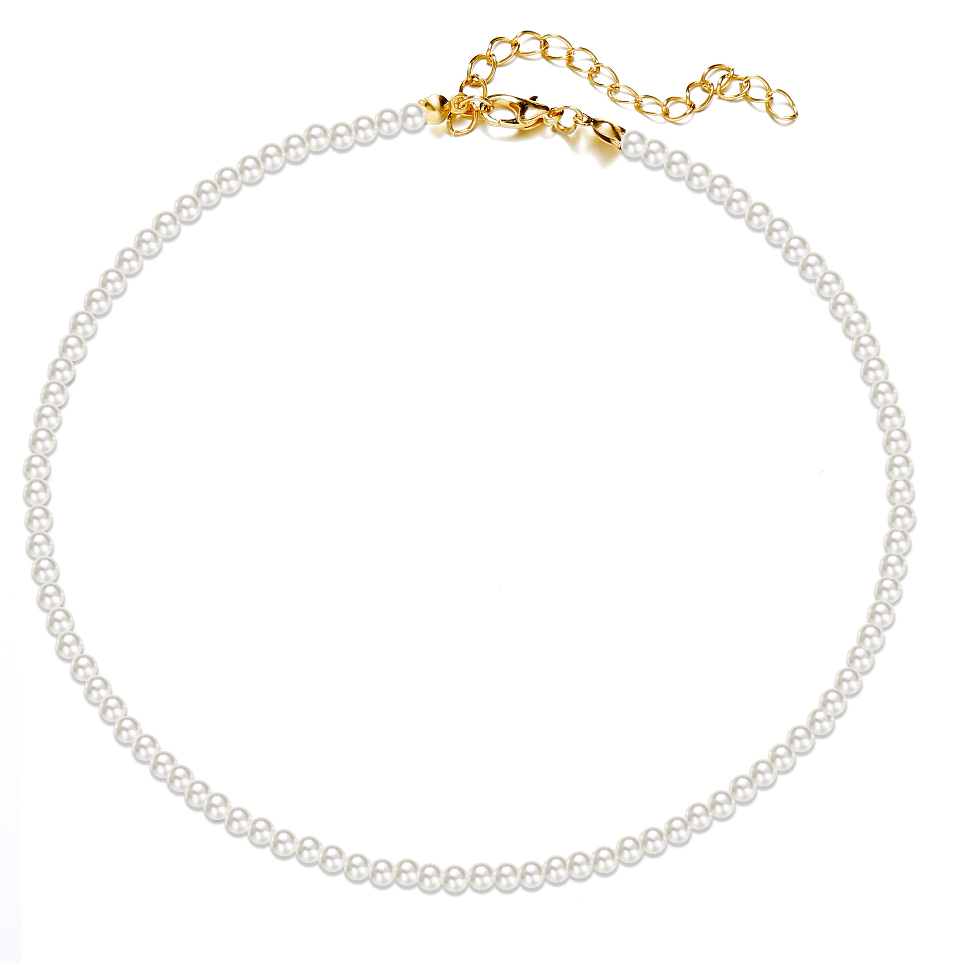 Retro Simple Pearl Chain Necklace display picture 1