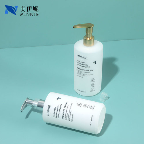 300ml500ml flat shoulder cylindrical shower gel bottle lotion bottle sub-bottle shampoo bottle plush material pe bottle