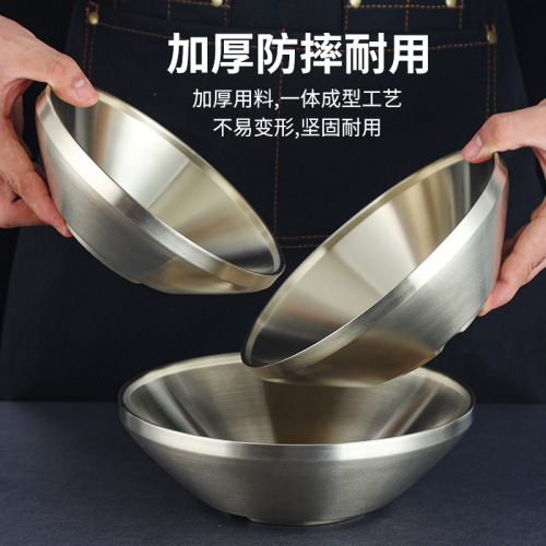 304 Korean stainless steel fruit salad bowl Internet celebrity cold noodle bowl instant noodle bowl golden v-shaped bowl snail noodle ramen bowl