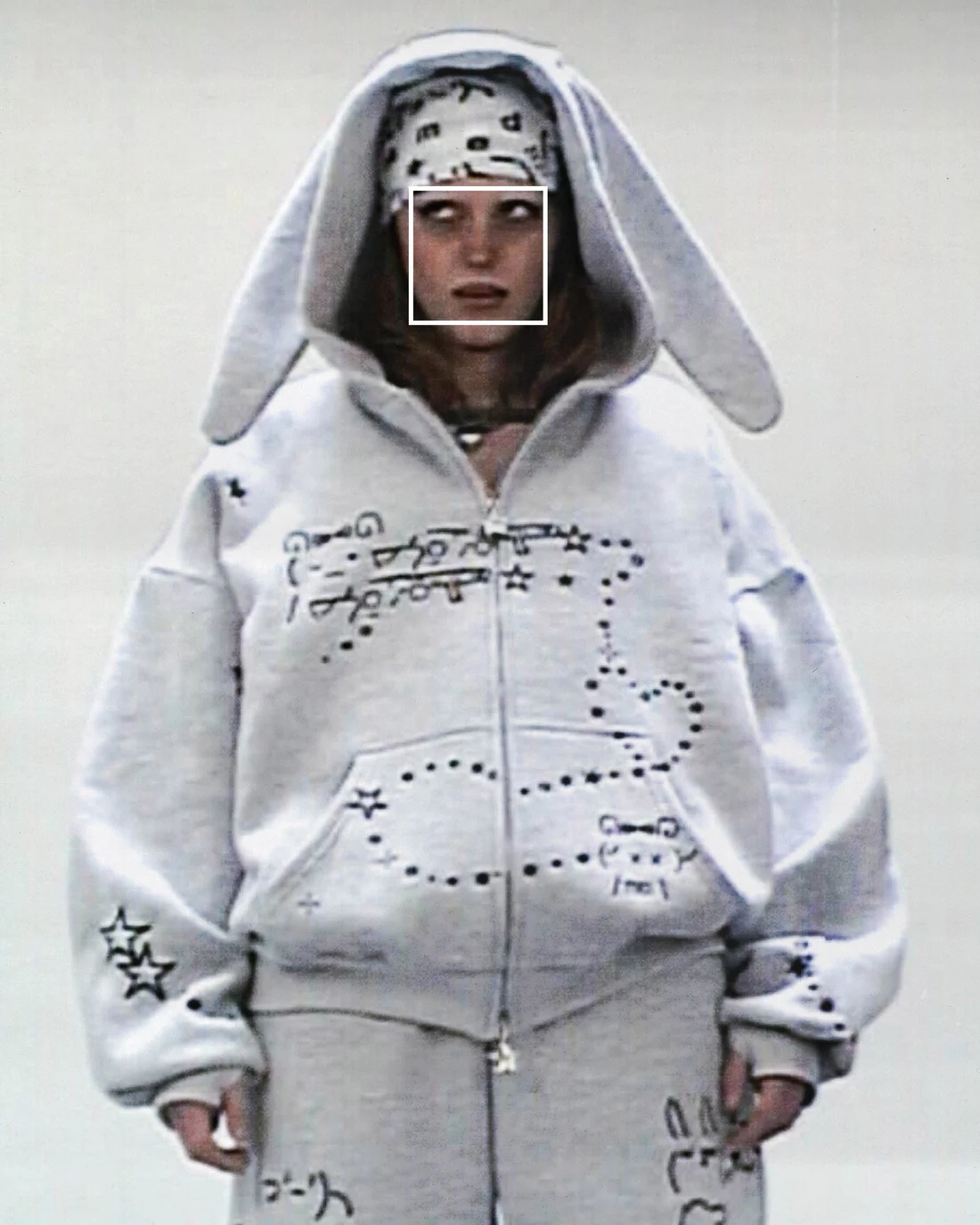 Fashionable Ins New Autumn/Winter Casual Bear Star Printed Loose Zipper Hoodie Set_voghion.com