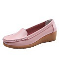New Autumn 2020 Leather Mother Shoes for Middle-Aged Women, Sloped Heel, Casual and Fashionable Women's Shoes with Sloped Heel