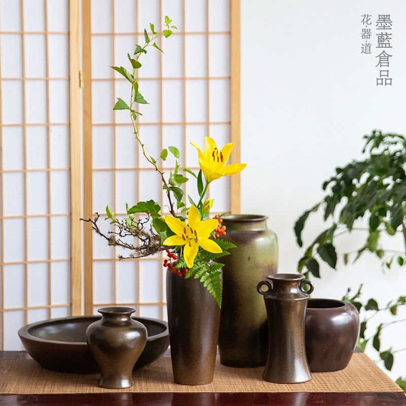 Китайское цветочное искусство Дзен Цветочная ваза Тайвань Китайские Цветочные украшения Цветочная посуда Большая Цветочная тарелка Японская посуда для цветочных путей