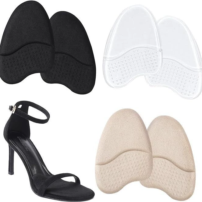 Гелевая подушка для передней части стопы Высокие каблуки Удобная невидимая самоклеящаяся подушка на половину ладони Мягкая гранулированная Нескользящая амортизирующая подушка для ног