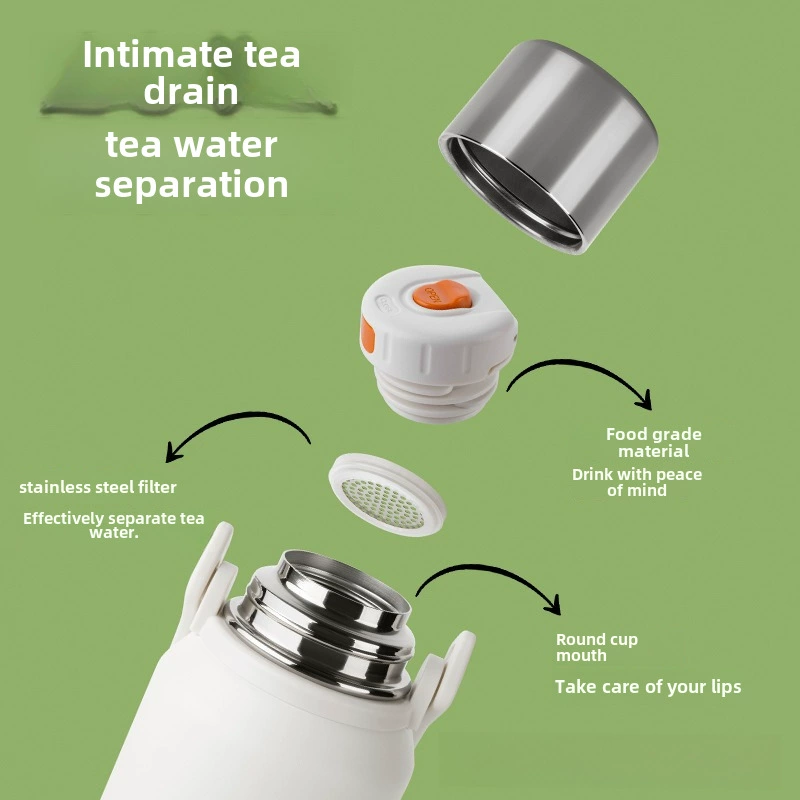 Capacious glass stainless steel, handheld teapot