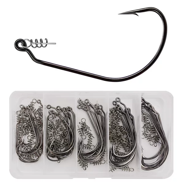 Weihe Sports Crank Hook Lock Needle Set 50 Pieces Soft Bait Single Hook Soft Maggot Soft Fish Hook Texas Rig Accessories Wholesale
