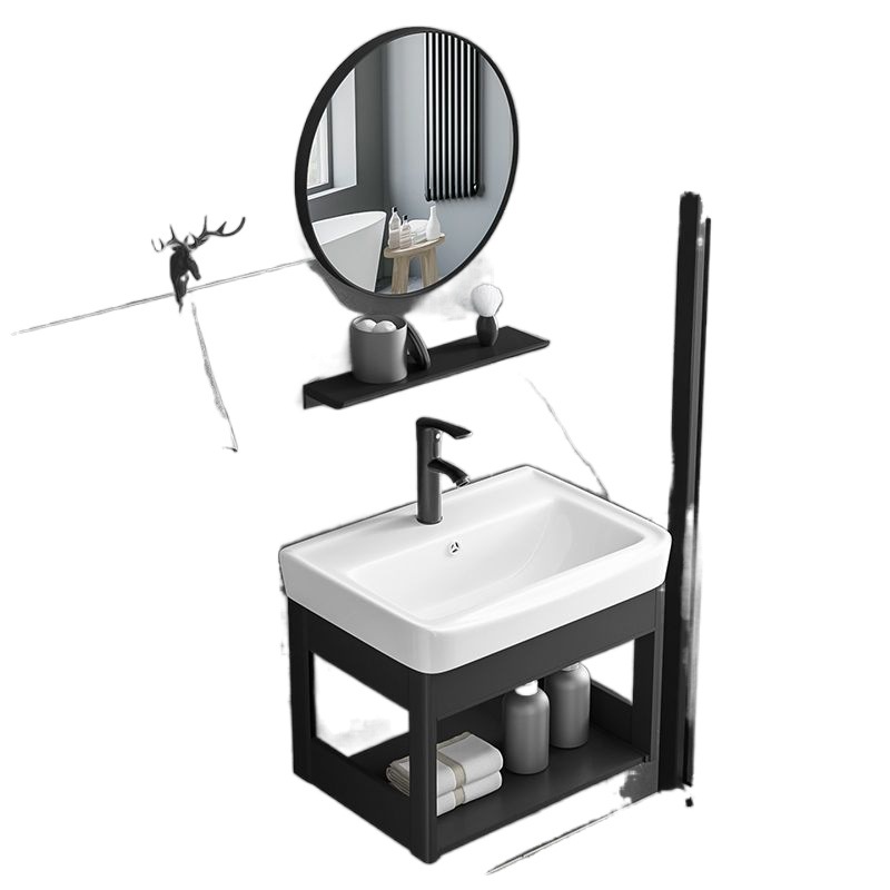 Balcón pequeño lavabo inodoro mesa de lavado piscina simple apartamento pequeño conjunto de armario de lavabo montado en la pared para el hogar