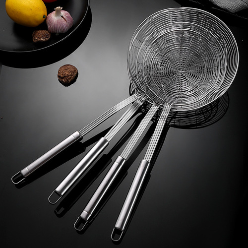 Food-grade stainless steel wire colander thickened and thickened noodles filter household kitchen frying filter