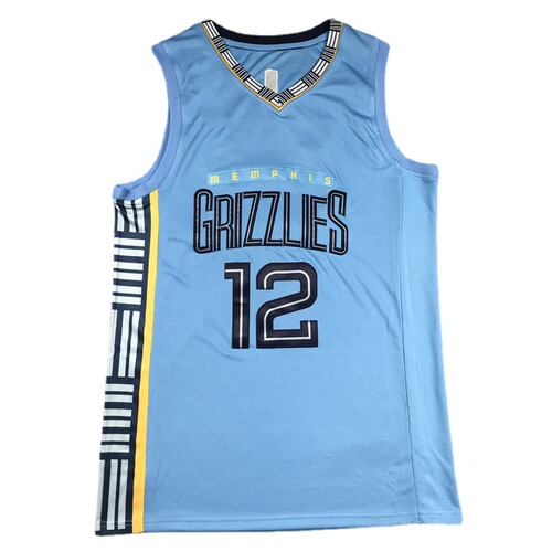 Summer cross-border jersey Grizzlies 12 Morant embroidered basketball uniform vest men's and women's training shorts sports suit