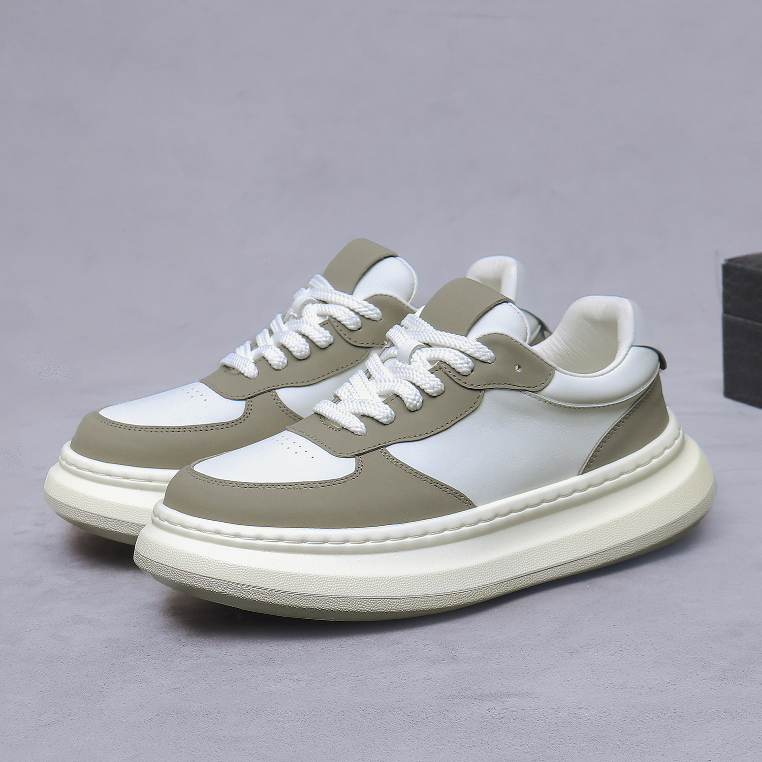 鞋子厚底增高板鞋男,新款春季小白鞋男,百搭运动休闲,牛皮制作