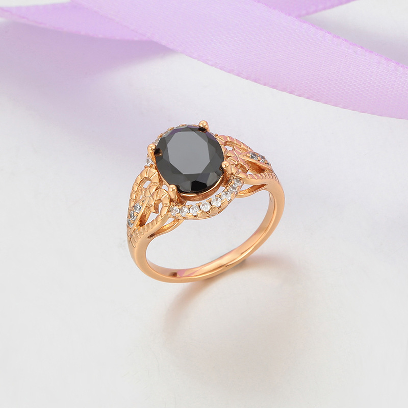 Xuping moda inlaid artificial gemas anillo de estilo retro aleación de cobre chapado 18k color anillo transfronterizo europeo y americano al por mayor