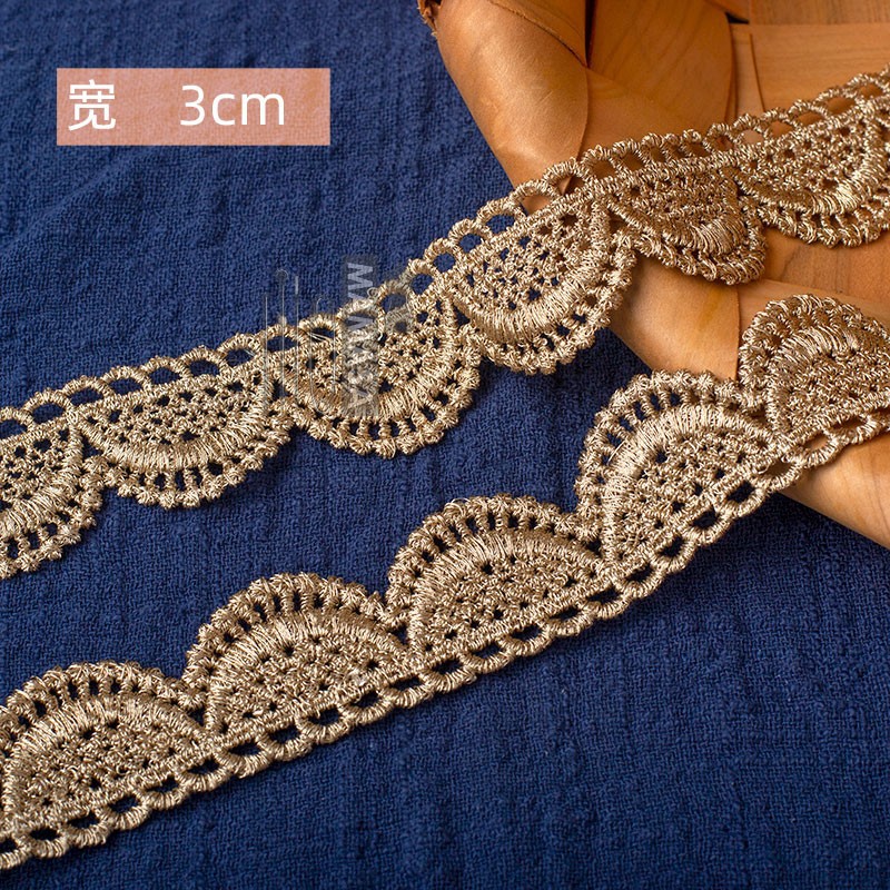 hilo de oro bordado soluble en agua rosa oro encaje encaje DIY ropa hecha a mano lolita accesorios fabricantes al por mayor