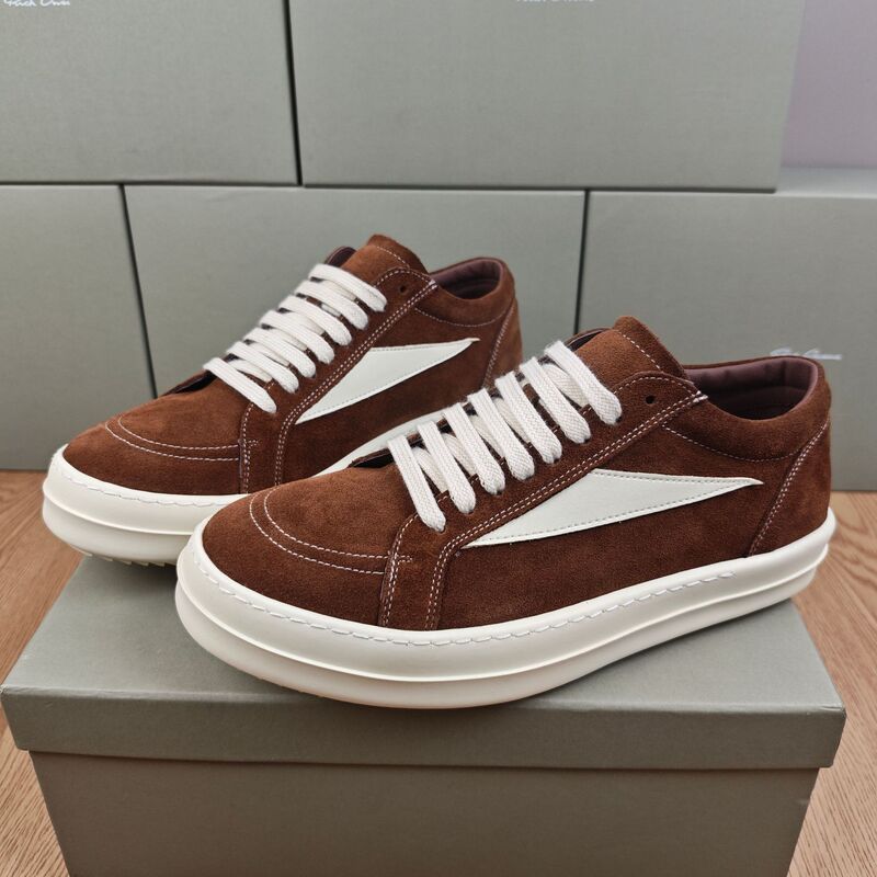 New colorway RO small triangle suede thick-soled height-increasing sneakers, men's low-top casual shoes, women's trendy versatile comfortable breathable shoes