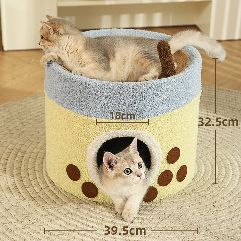 猫爬架猫窝猫树一体双层保暖封闭式猫屋剑麻猫抓板四季通用猫咪用|undefined