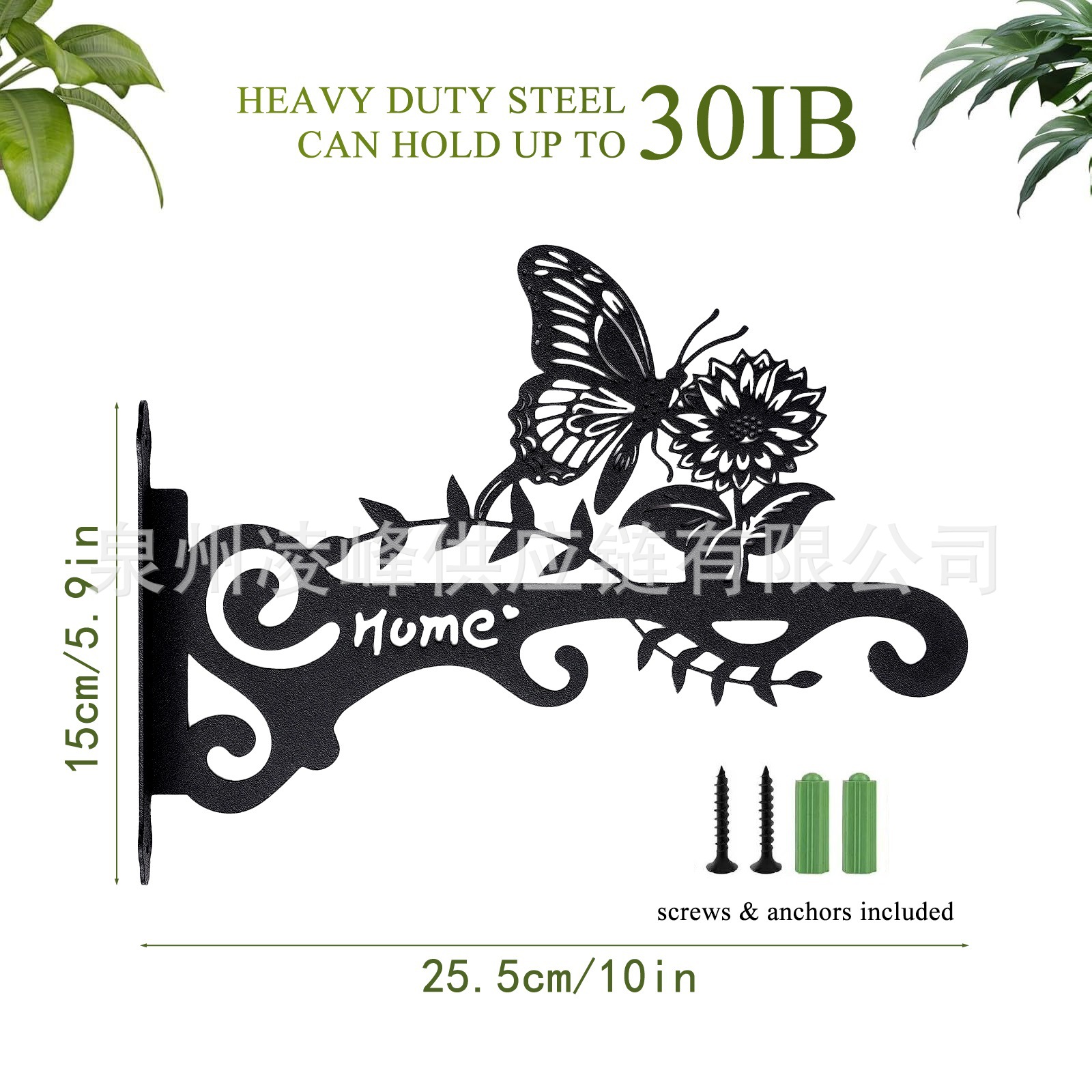 美学の壁の植物のフックの屋内および屋外-金属の掛かる植物のブラケットのベルトの美しい鳥の図