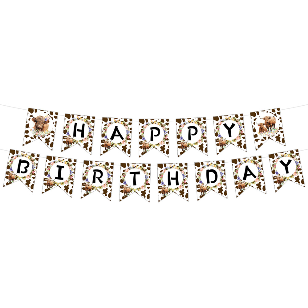 Amazon Highland Cow Theme Bandeja de papel vaso de papel toalla de papel juego de vajilla vaca marrón fiesta de cumpleaños suministros de decoración