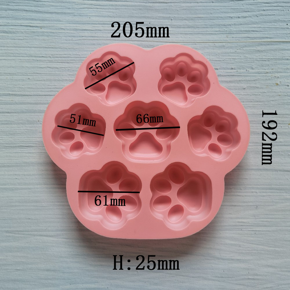 7 garras de gato 230 molde de silicona pastel helado pudín molde de postre jabón utensilios