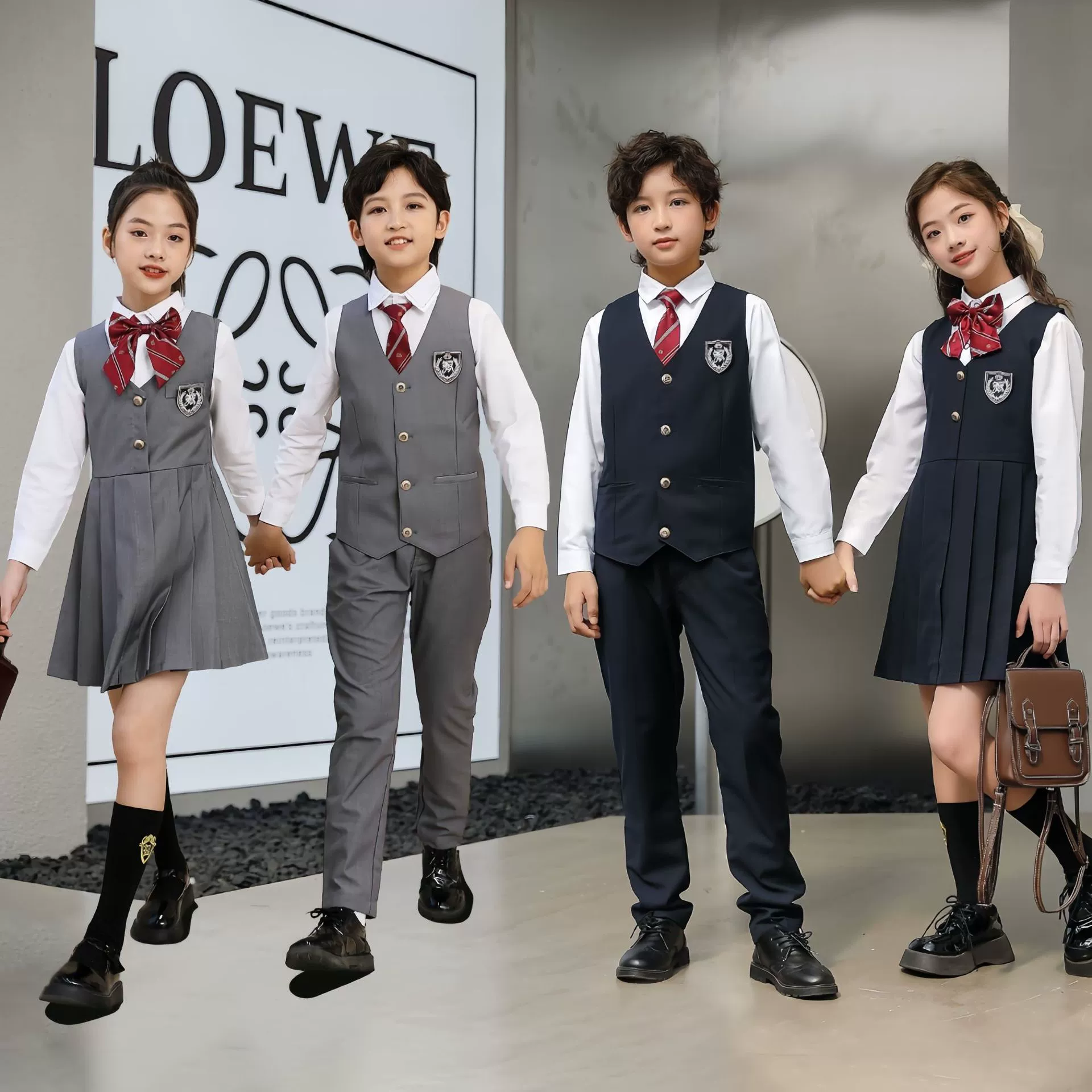 Детская одежда для выступлений начальной и средней школы, одежда для хора выпускного сезона, одежда для детского сада, костюмы-жилеты для мальчиков, платья для девочек.