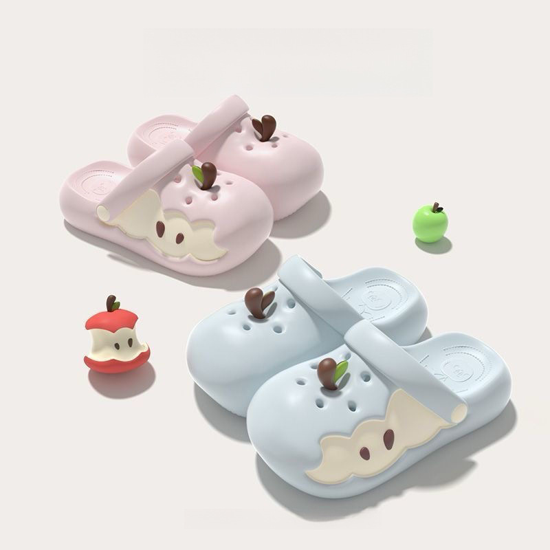Apple Crocs 夏用滑り止めサンダル 包頭レディース厚底スリッパ|undefined